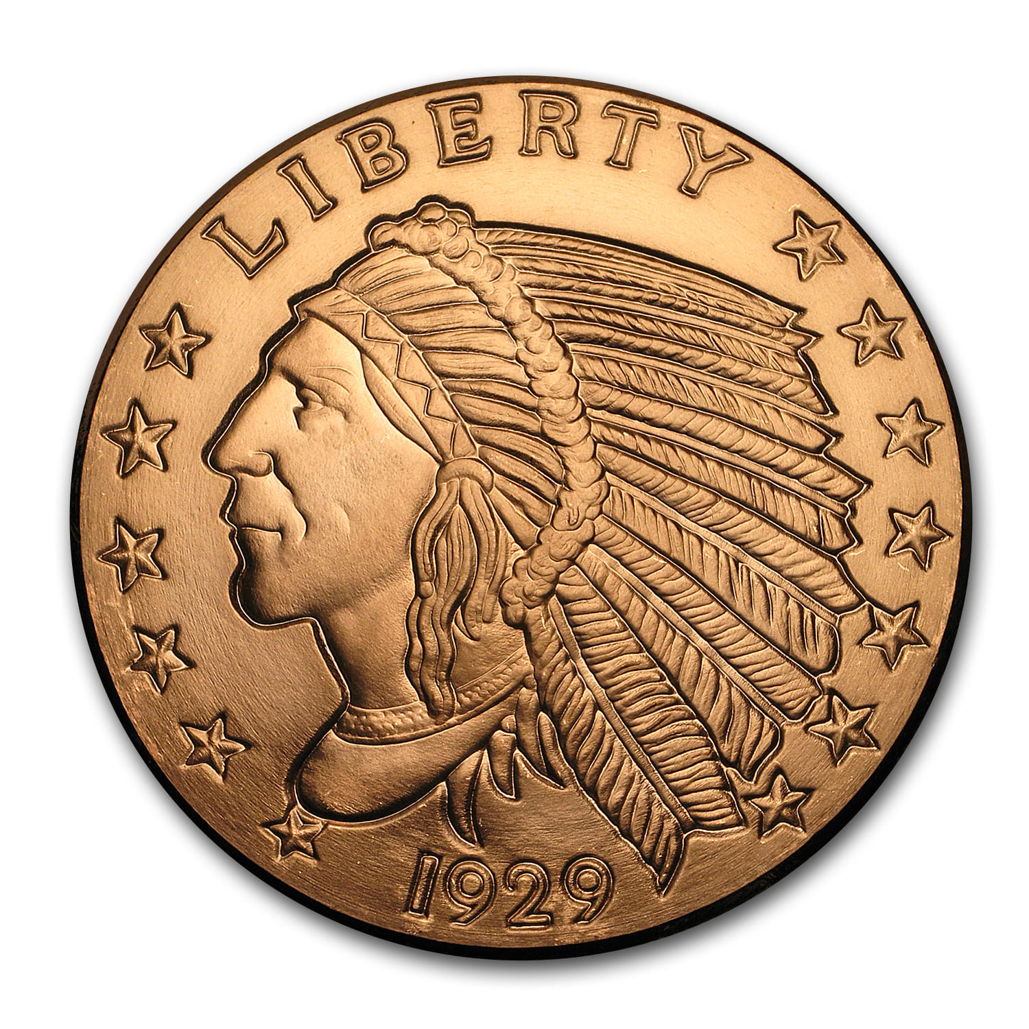 American INDIAN Series  /"CHIEF RED HORSE/"   1 oz Copper Round   NEW REVERSE